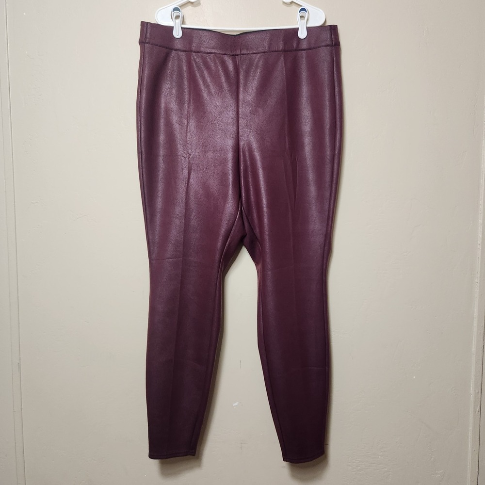 Lane Bryant Ponte Pull On Leggings‎ Maroon Womens Size 18/20 High Rise NWT